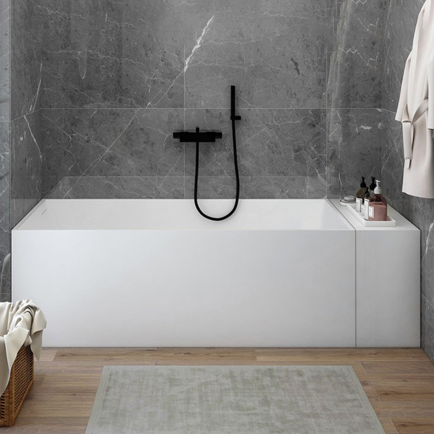 Soaking Rectangular Bathtub Antique Finish Back to Wall Bath Tub
