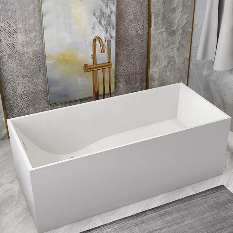 Soaking Rectangular Bathtub Antique Finish Back to Wall Bath Tub