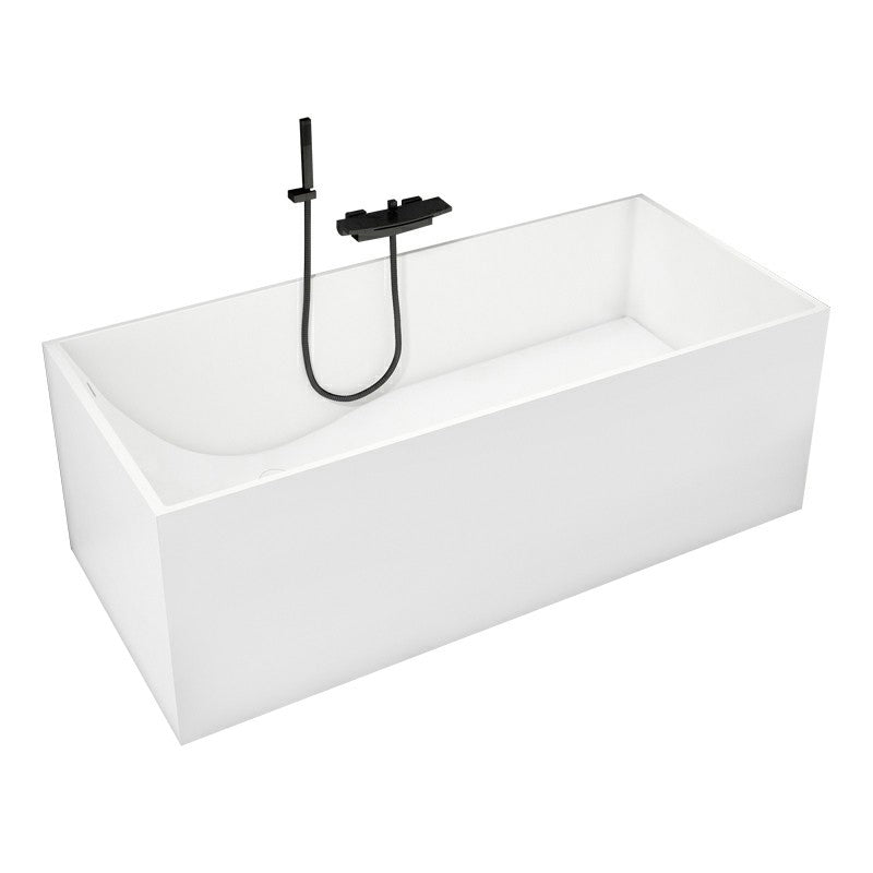 Soaking Rectangular Bathtub Antique Finish Back to Wall Bath Tub