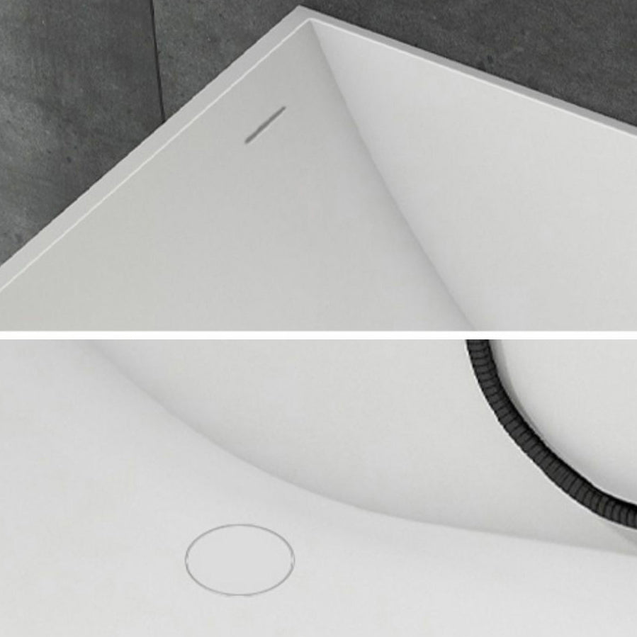 Soaking Rectangular Bathtub Antique Finish Back to Wall Bath Tub
