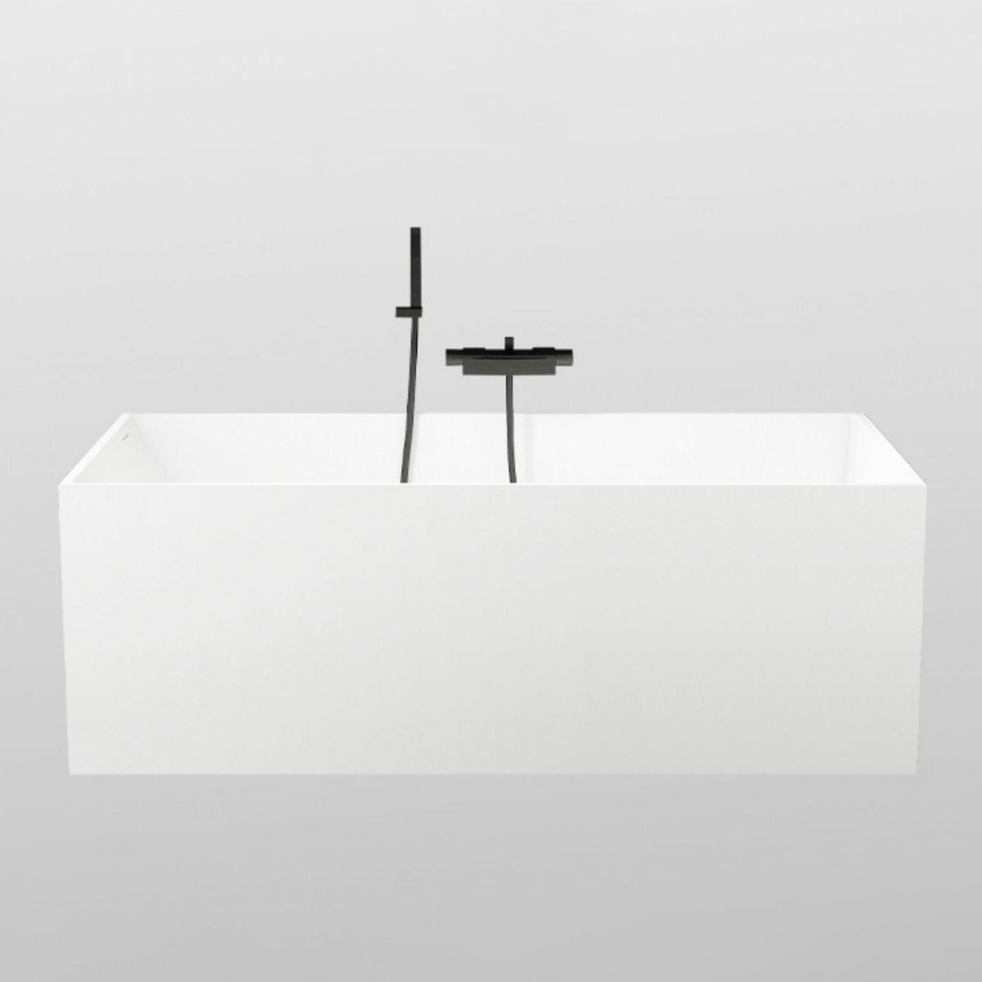 Soaking Rectangular Bathtub Antique Finish Back to Wall Bath Tub
