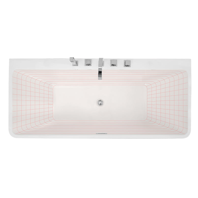 Acrylic Bathtub Drop-in Soaking Bathtub in White , 29.53-inch Wide