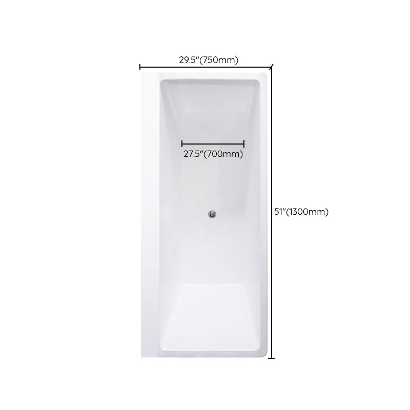 Acrylic Bathtub Drop-in Soaking Bathtub in White , 29.53-inch Wide