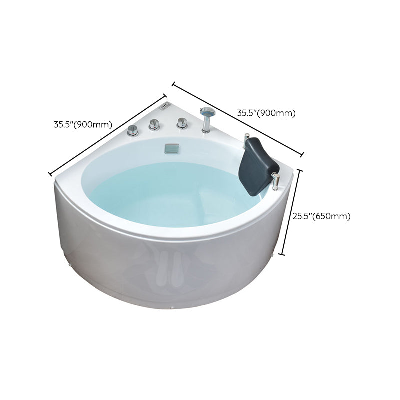 Acrylic Soaking Bathtub Antique Finish Back to Wall Corner Bath Tub