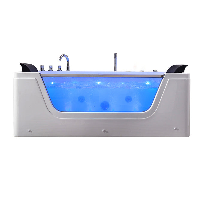 Stand Alone White Bathtub Acrylic Rectangular Modern Center Bath