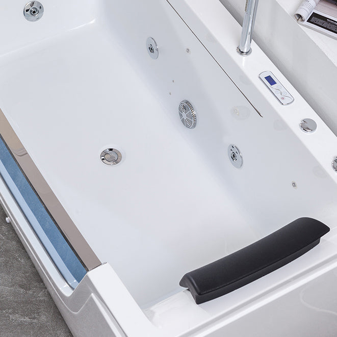 Stand Alone White Bathtub Acrylic Rectangular Modern Center Bath