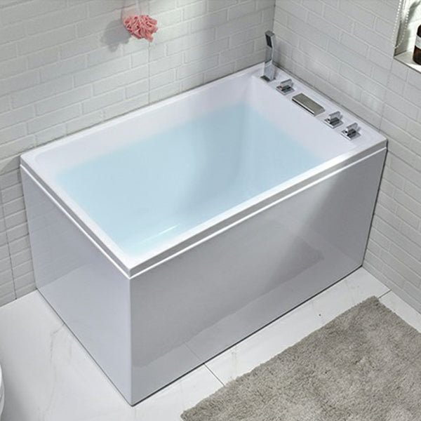 Acrylic Rectangular Bath Soaking Back to Wall Tub , 25.2-inch Tall