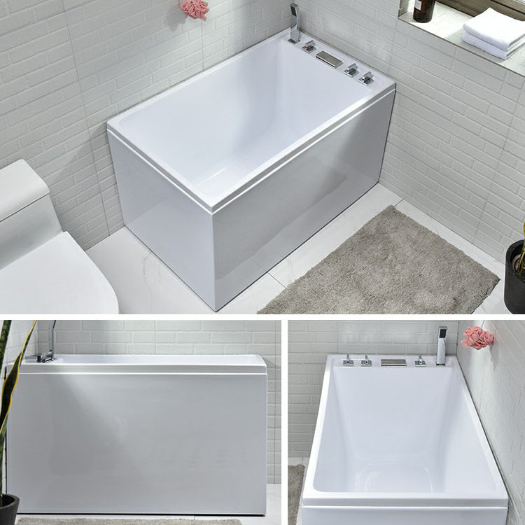 Acrylic Rectangular Bath Soaking Back to Wall Tub , 25.2-inch Tall