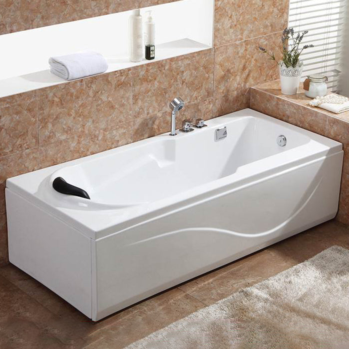 Soaking Bathtub Antique Finish Rectangular Acrylic Back to Wall Bath Tub