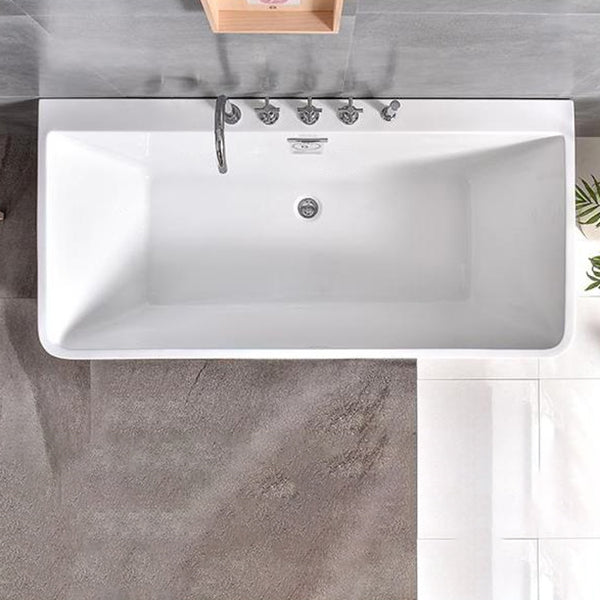Rectangular Bathtub Acrylic Soaking Bath in White , 22.83-inch Tall