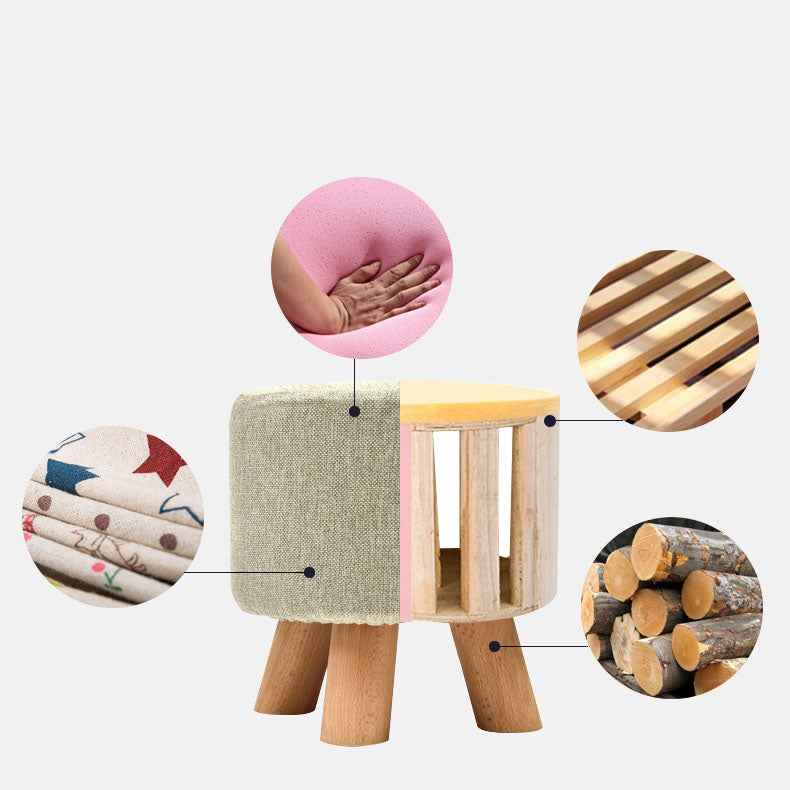 Cotton Standard Stool Modern Style Simple Household Round Stool