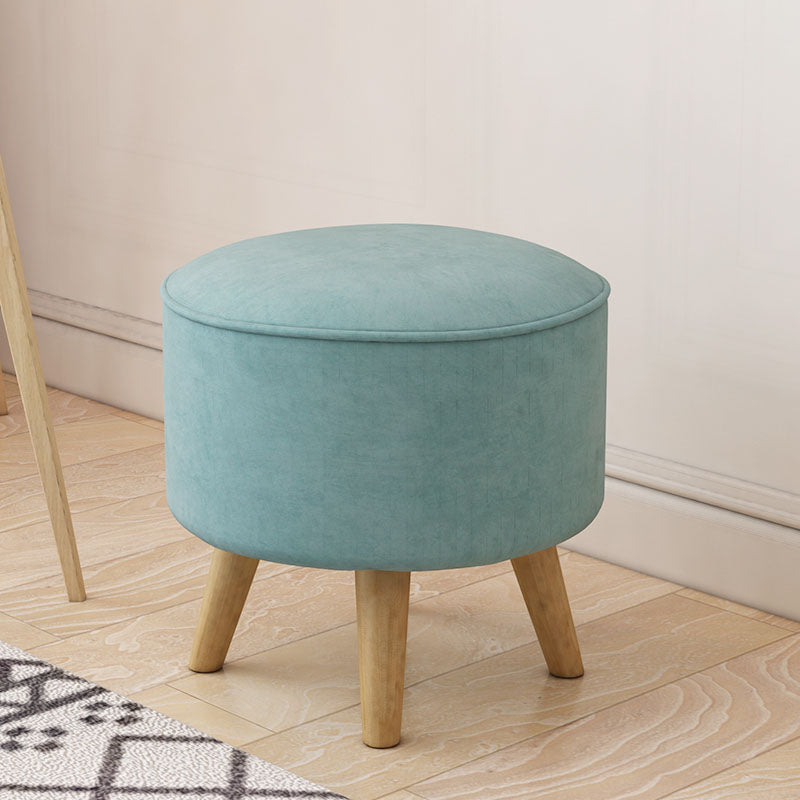 Solid Color Flannel Standard Stool Modern Style Simple Household Round Stool