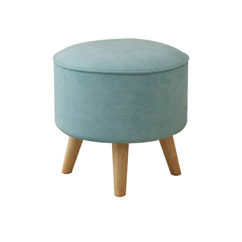 Solid Color Flannel Standard Stool Modern Style Simple Household Round Stool