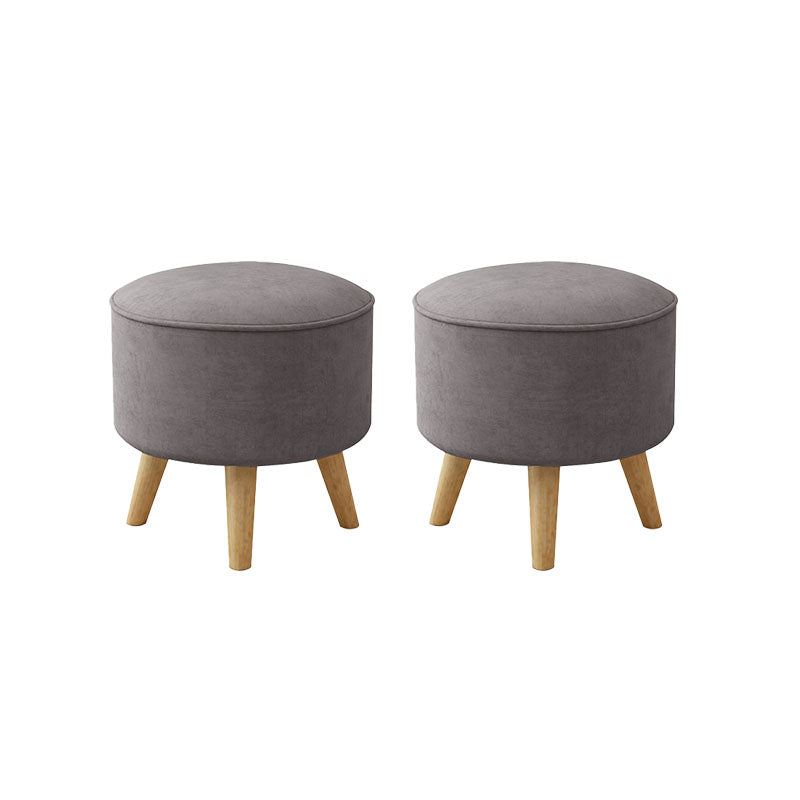 Solid Color Flannel Standard Stool Modern Style Simple Household Round Stool