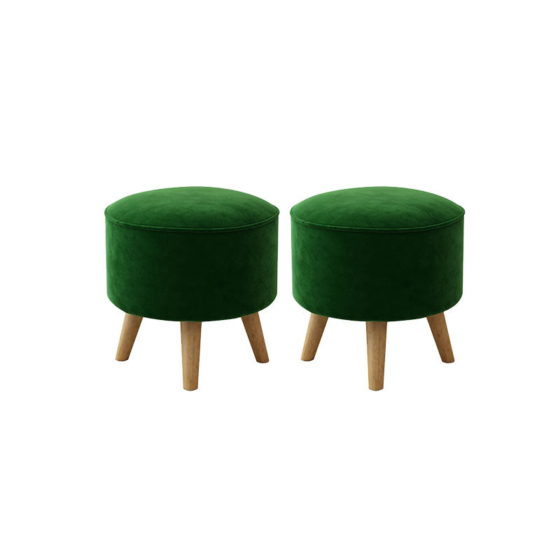 Solid Color Flannel Standard Stool Modern Style Simple Household Round Stool