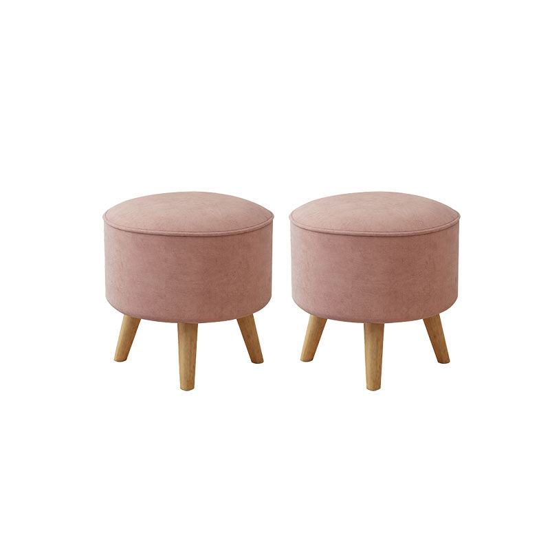 Solid Color Flannel Standard Stool Modern Style Simple Household Round Stool