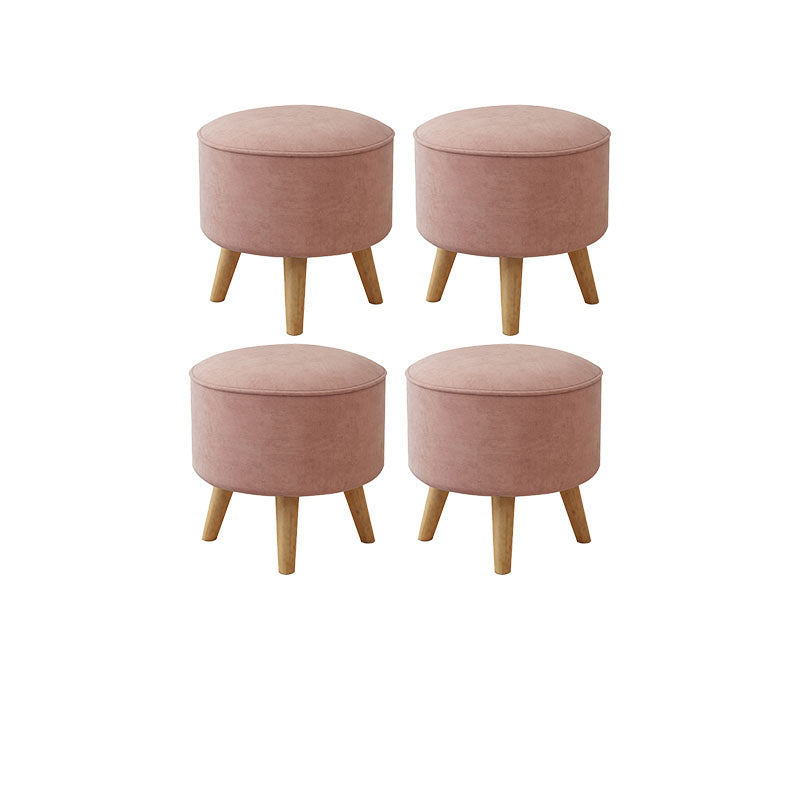 Solid Color Flannel Standard Stool Modern Style Simple Household Round Stool
