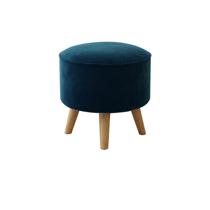 Solid Color Flannel Standard Stool Modern Style Simple Household Round Stool