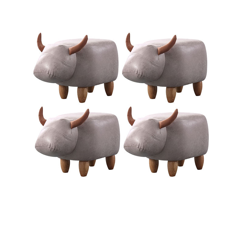 Leather Standard Stool Modern Style Simple Household Cow Stool