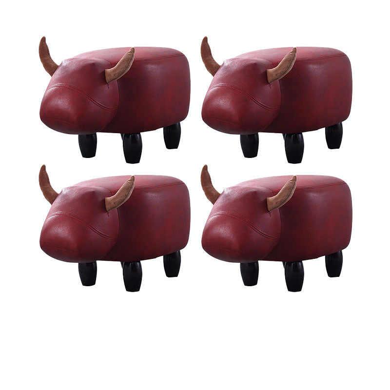 Leather Standard Stool Modern Style Simple Household Cow Stool