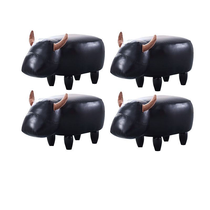 Leather Standard Stool Modern Style Simple Household Cow Stool
