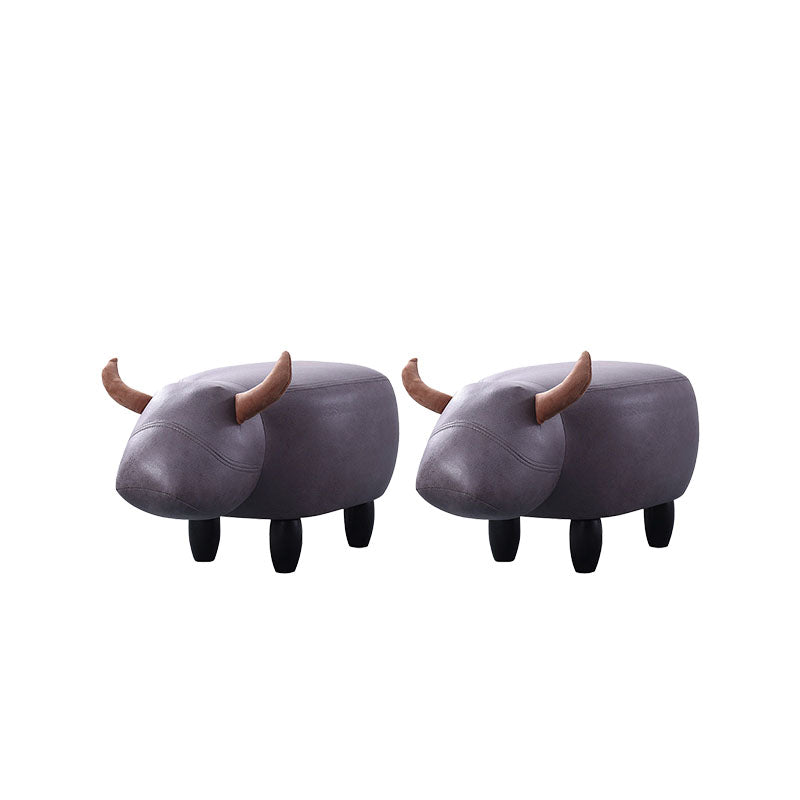Leather Standard Stool Modern Style Simple Household Cow Stool