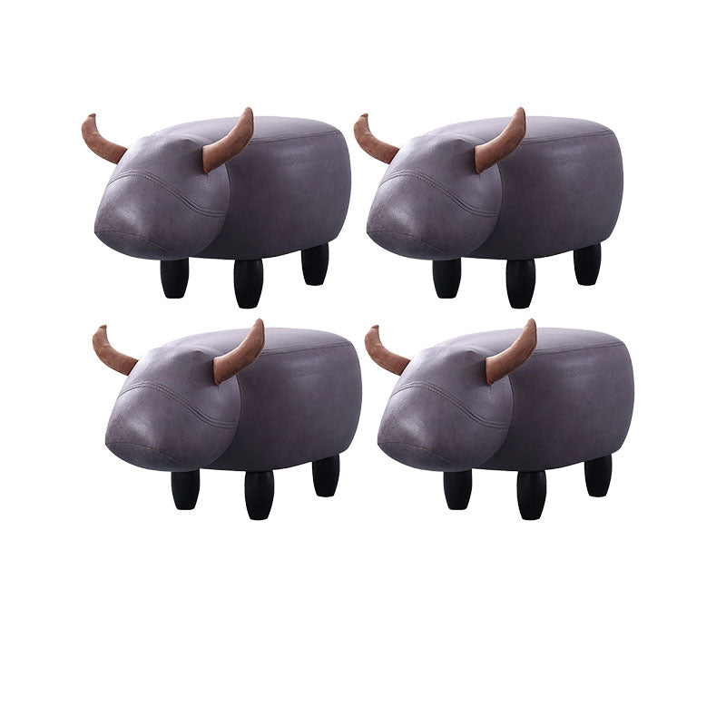 Leather Standard Stool Modern Style Simple Household Cow Stool