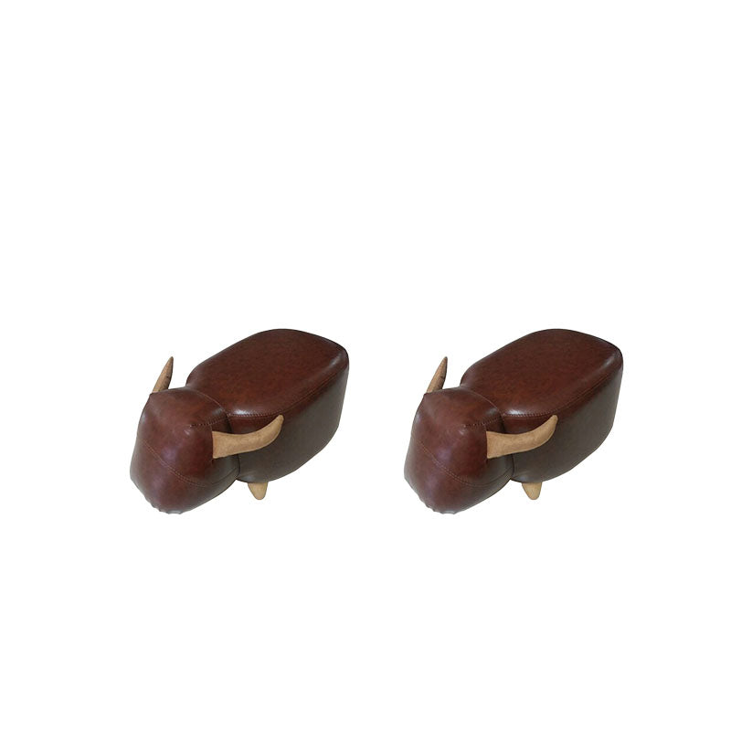 Leather Standard Stool Modern Style Simple Household Cow Stool
