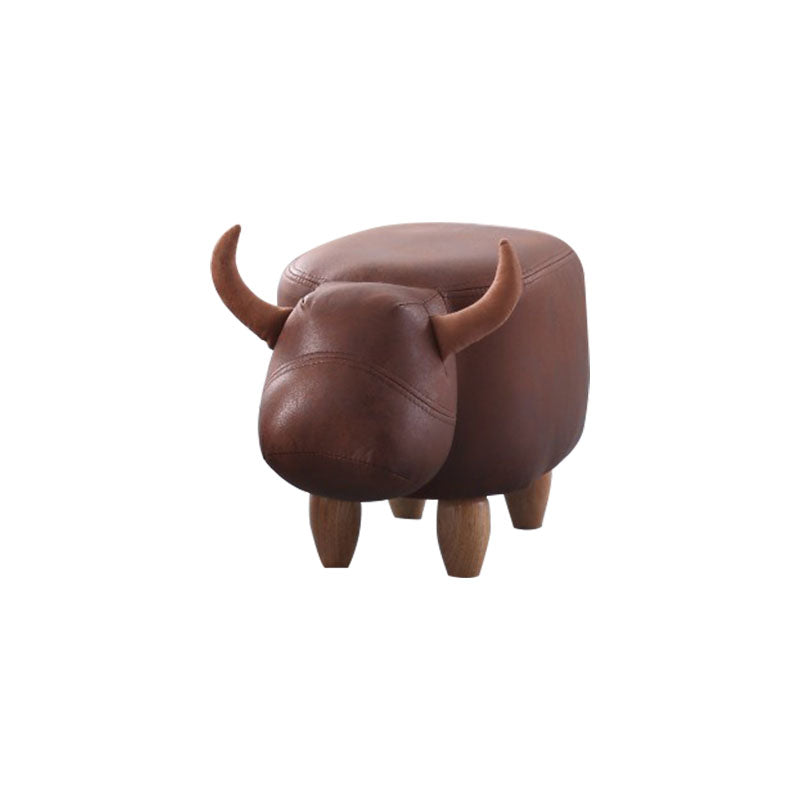Leather Standard Stool Modern Style Simple Household Cow Stool