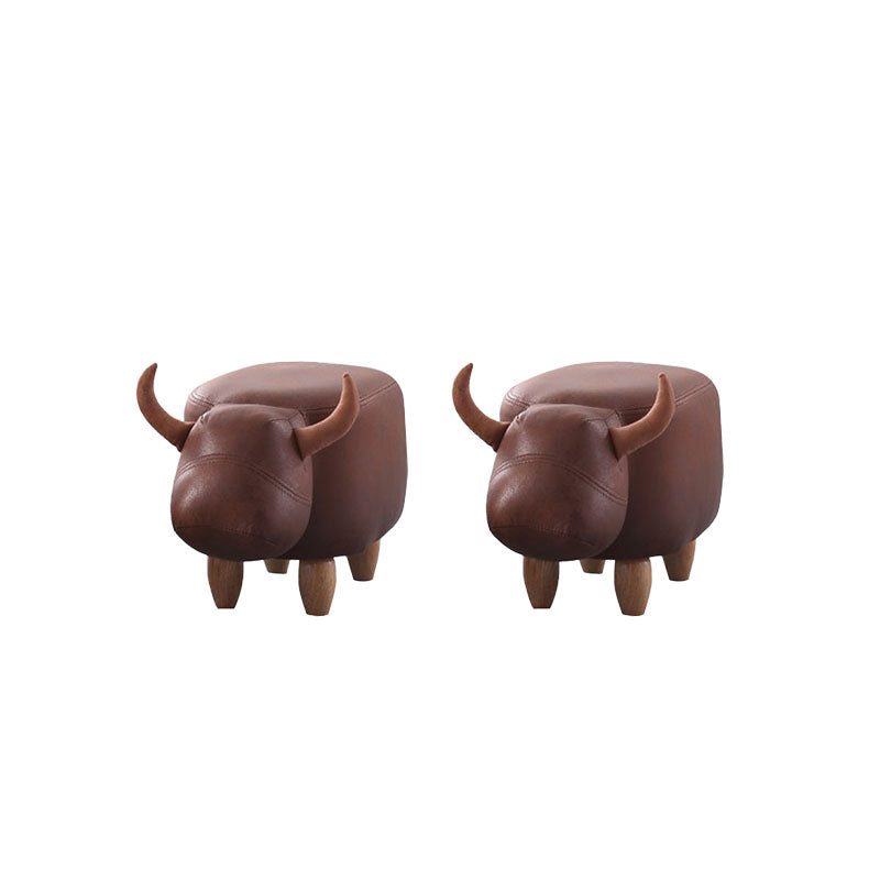 Leather Standard Stool Modern Style Simple Household Cow Stool