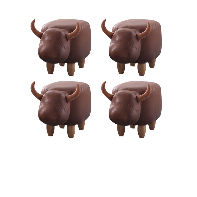 Leather Standard Stool Modern Style Simple Household Cow Stool
