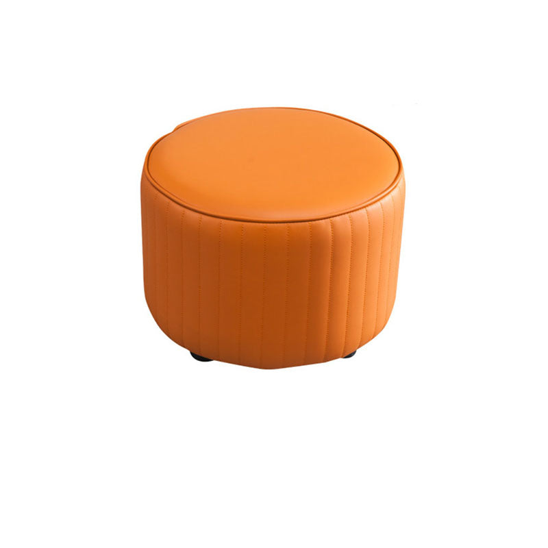 Leather Standard Stool Modern Style Simple Household Round Footstool