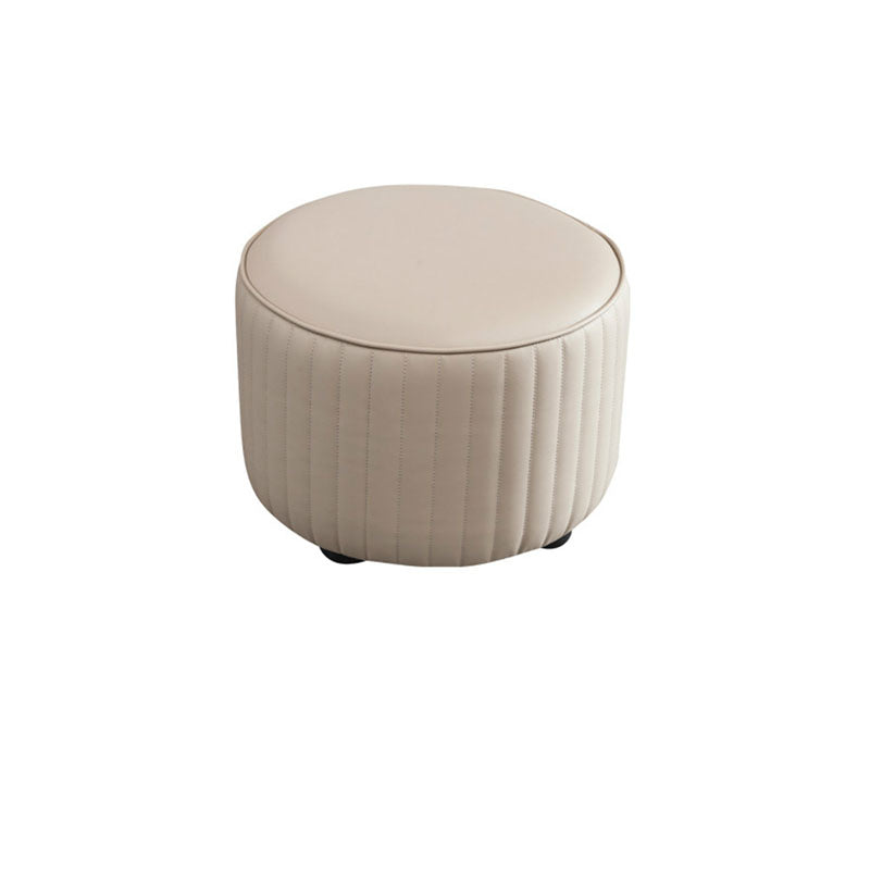Leather Standard Stool Modern Style Simple Household Round Footstool