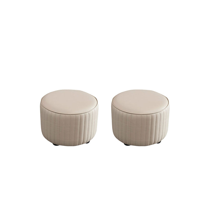 Leather Standard Stool Modern Style Simple Household Round Footstool