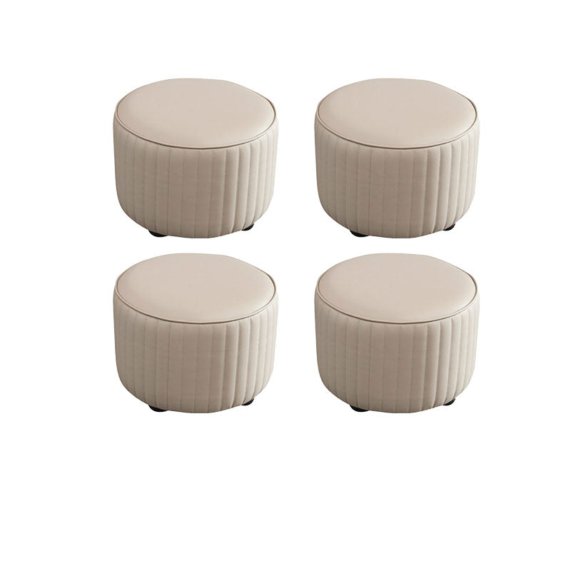 Leather Standard Stool Modern Style Simple Household Round Footstool