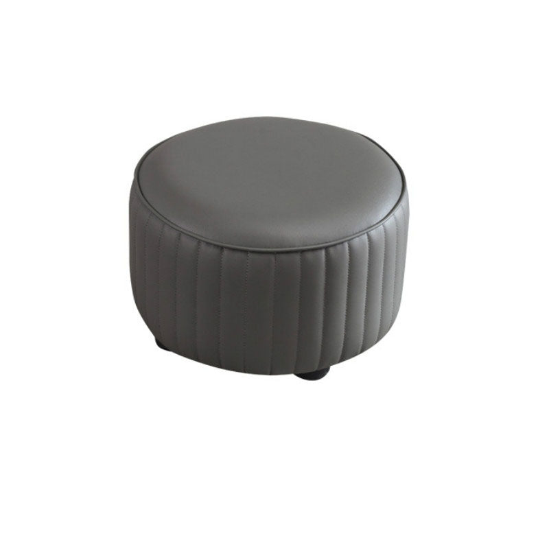 Leather Standard Stool Modern Style Simple Household Round Footstool