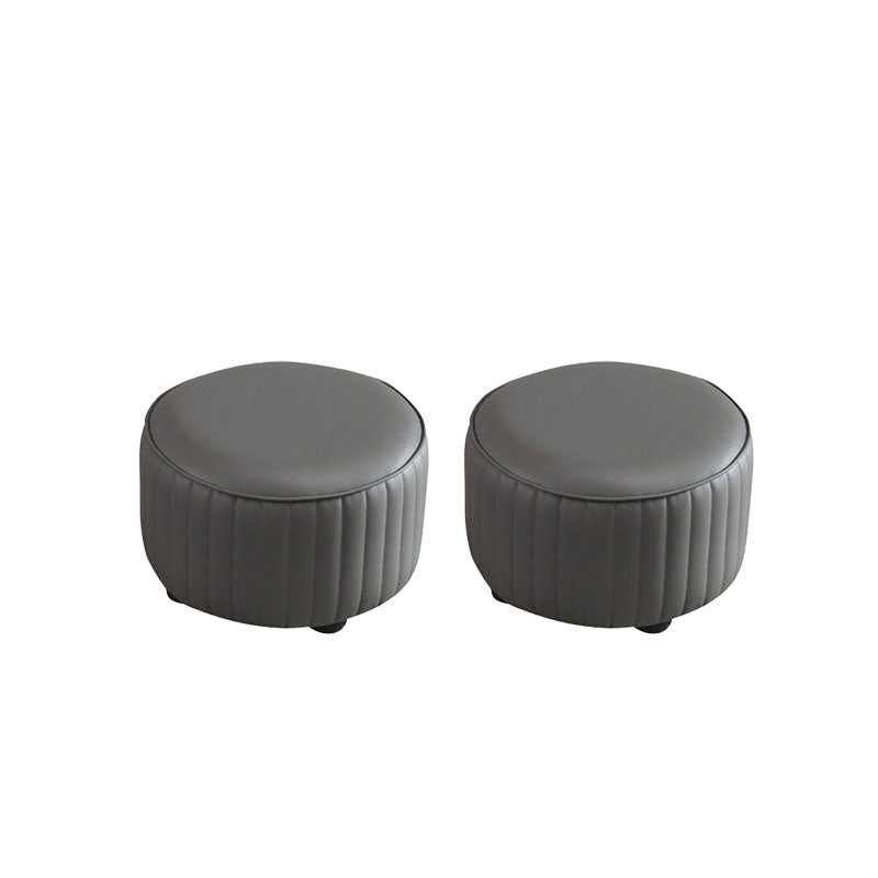 Leather Standard Stool Modern Style Simple Household Round Footstool