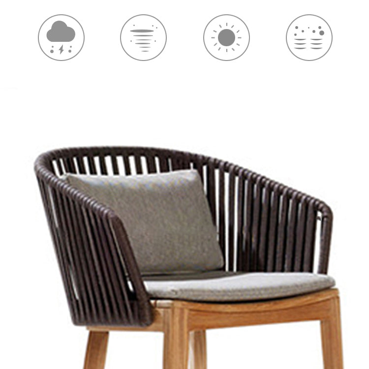 Light Brown Boho Dining Table Set 1/4/5/7/9 Pcs Rattan Dining Set