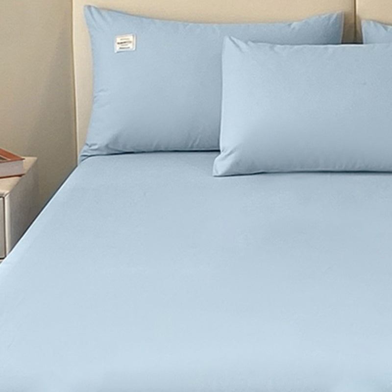 Solid Color Bed Sheet Set 100 Cotton Breathable Bed Sheet Set with Wrinkle Resistant