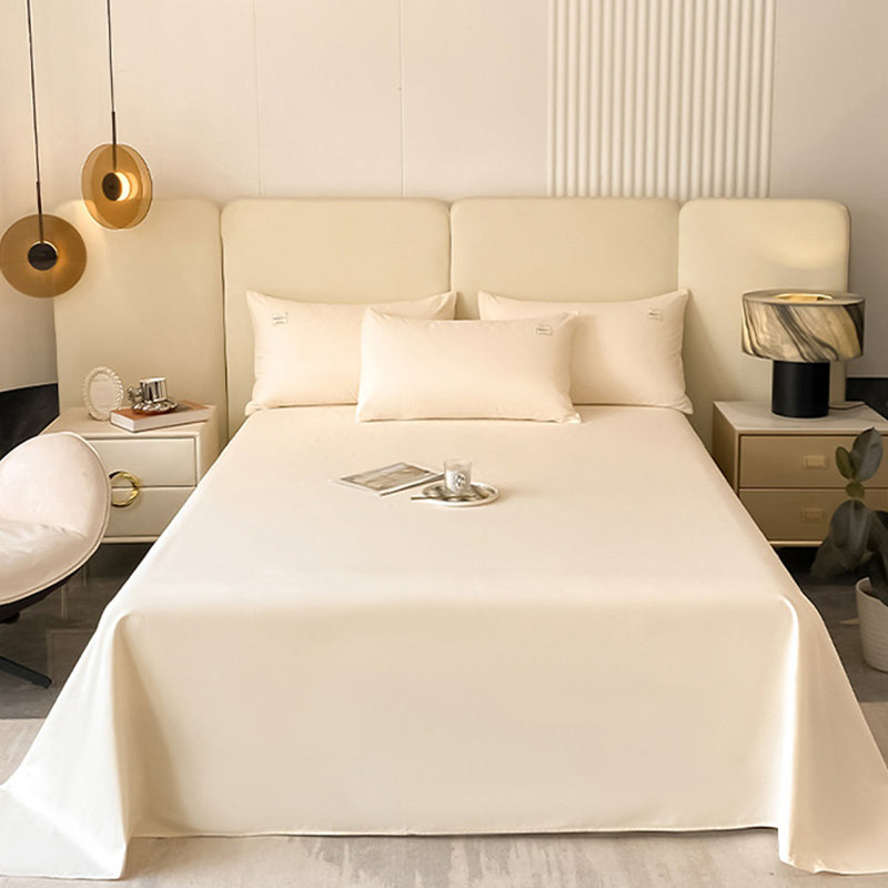 Solid Color Bed Sheet Set 100 Cotton Breathable Bed Sheet Set with Wrinkle Resistant