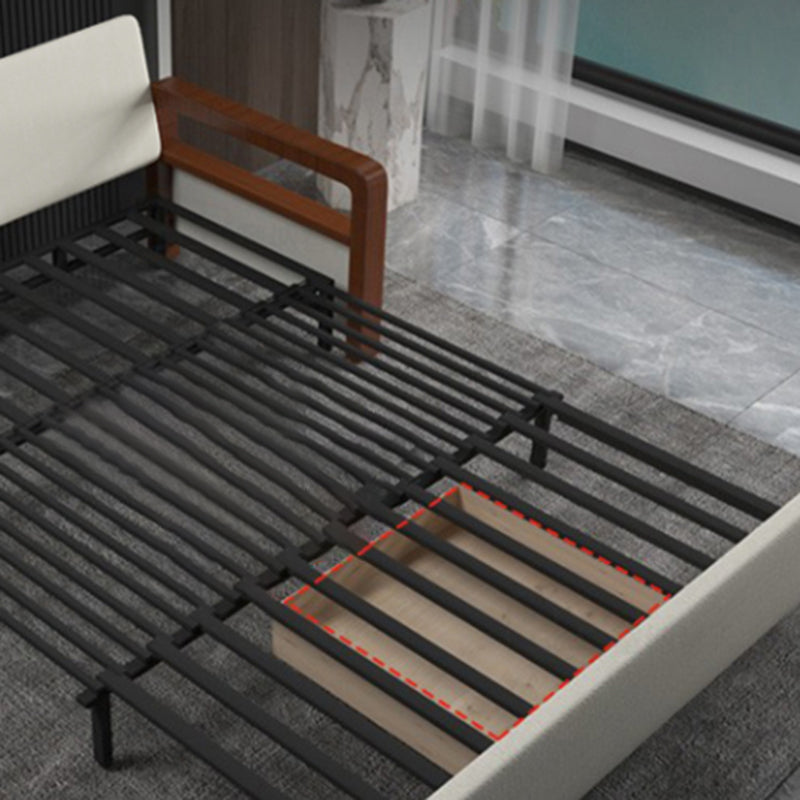 White Futon Sleeper Sofa Bed Contemporary Style with Arms Convertible Sofas