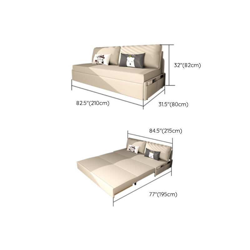 Pillow Back White Sleeper Sofa Bonded Leather Scandinavian Futon Sofa Bed