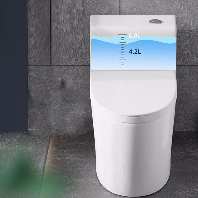 Contemporary Floor Mount Flush Toilet White Toilet Bowl for Washroom
