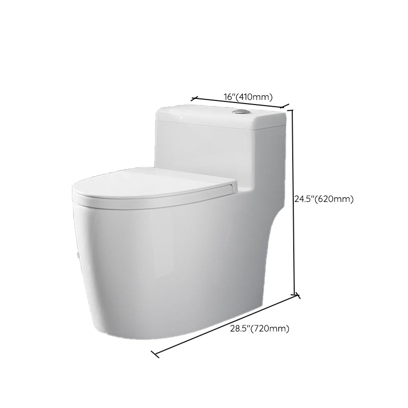 Contemporary Floor Mount Flush Toilet White Toilet Bowl for Washroom