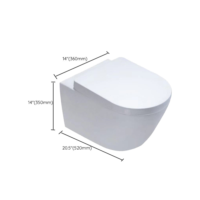 Modern Ceramic Flush Toilet Wall Mount Toilet Bowl for Washroom