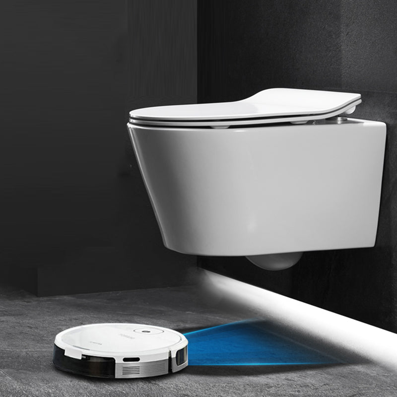 Modern Ceramic Flush Toilet Wall Mount White Toilet Bowl for Washroom