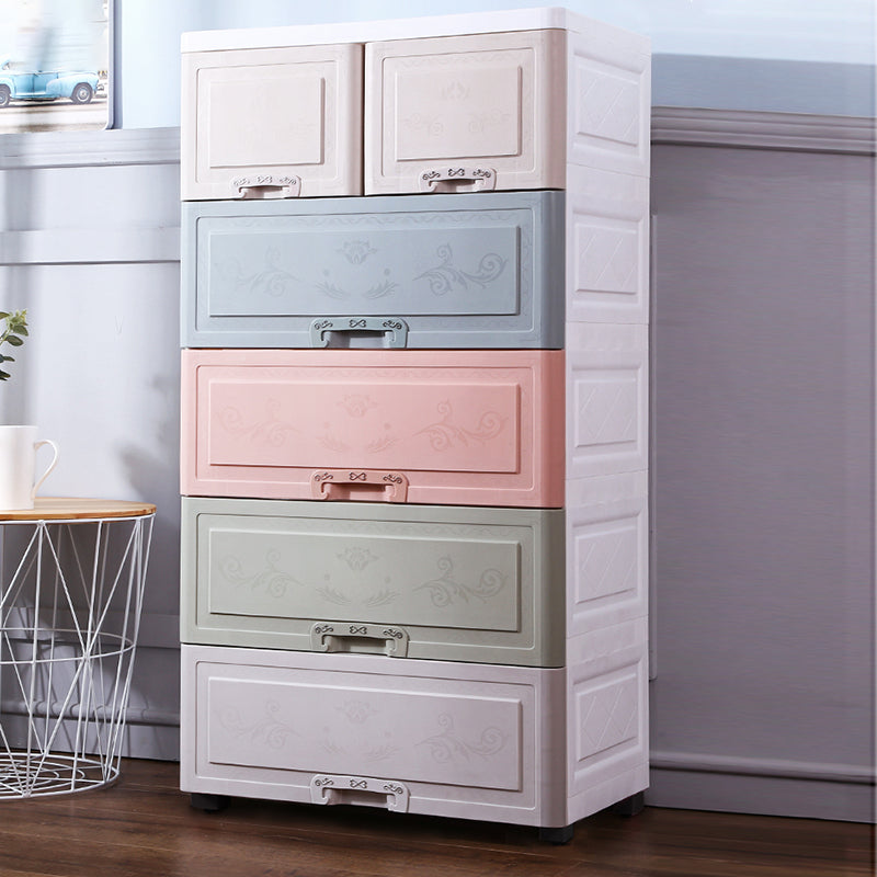 Scandinavian Vertical Kids Dresser Set 6 Drawers Baby Dresser