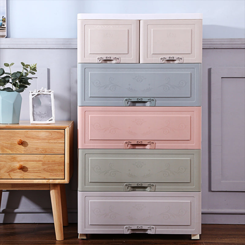 Scandinavian Vertical Kids Dresser Set 6 Drawers Baby Dresser