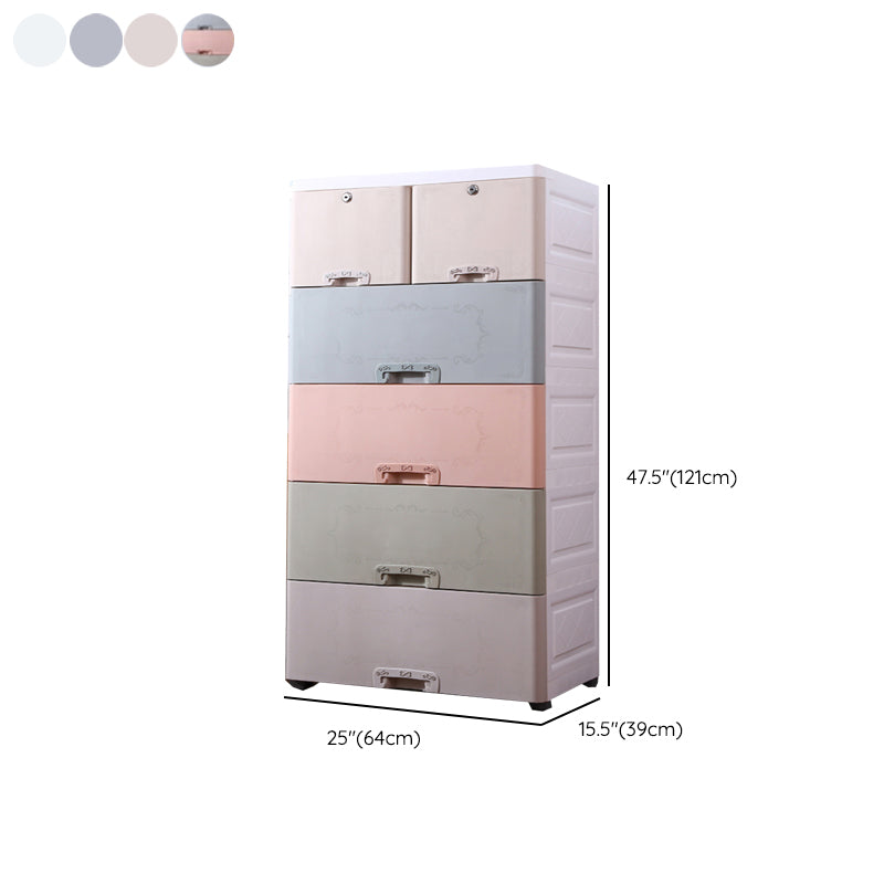 Scandinavian Vertical Kids Dresser Set 6 Drawers Baby Dresser