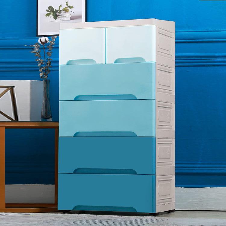 Contemporary Vertical Kids Dressers Plastic Nursery Dresser with Drawers for Bedroom